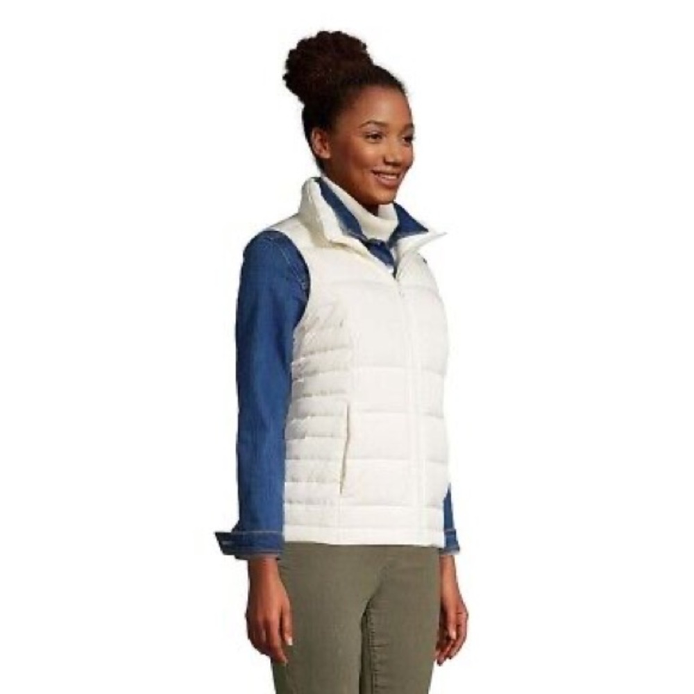 Lands End White Puffy Vest Size Smalll